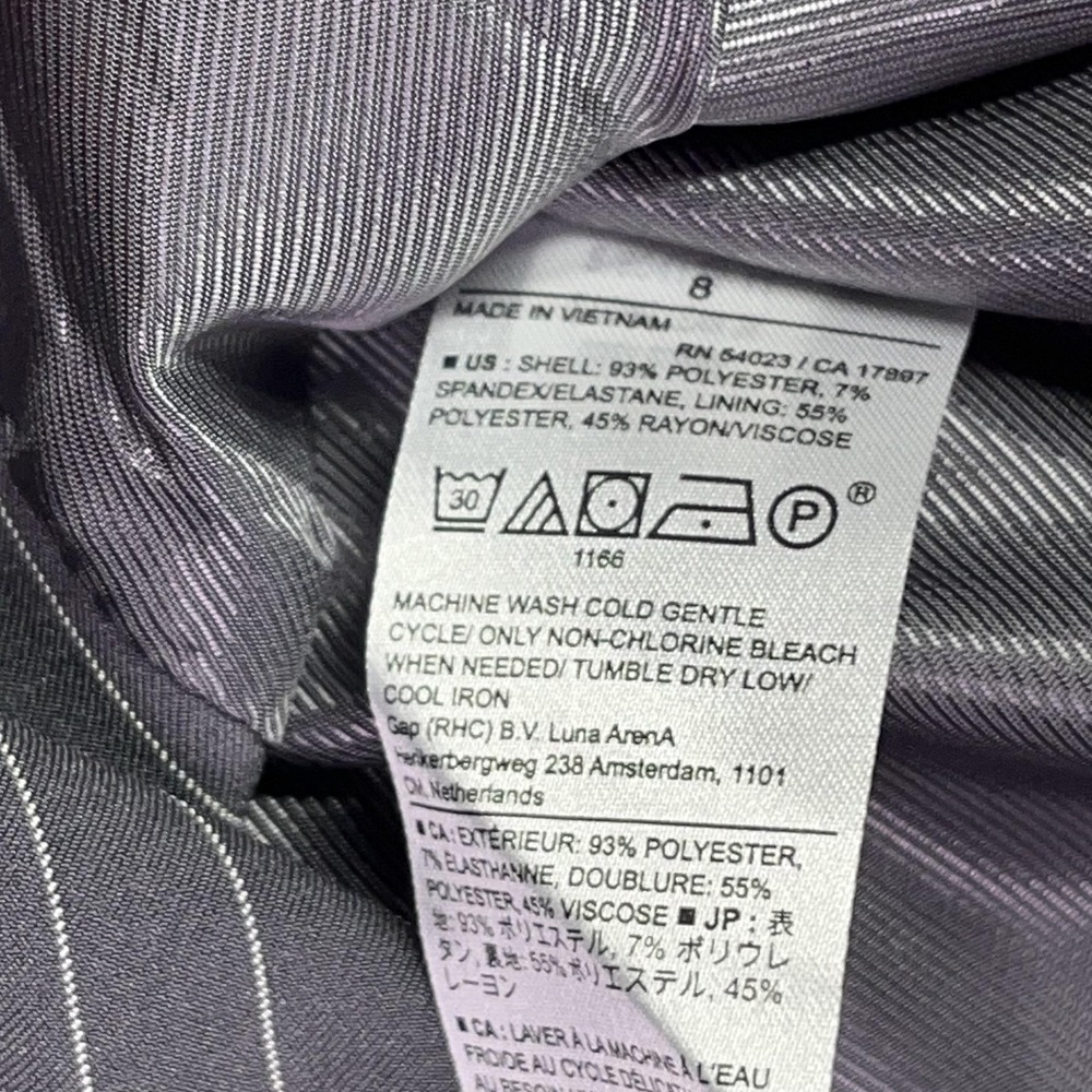 Banana Republic Factory Blazer Womens 8 Gray Pinstripe Sculpted Suit Jacket - Picture 9 of 9